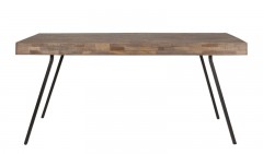 SARI TABLE 220 RECYCLED TEAK NATURAL OR BLACK METAL LEG - DINING TABLES